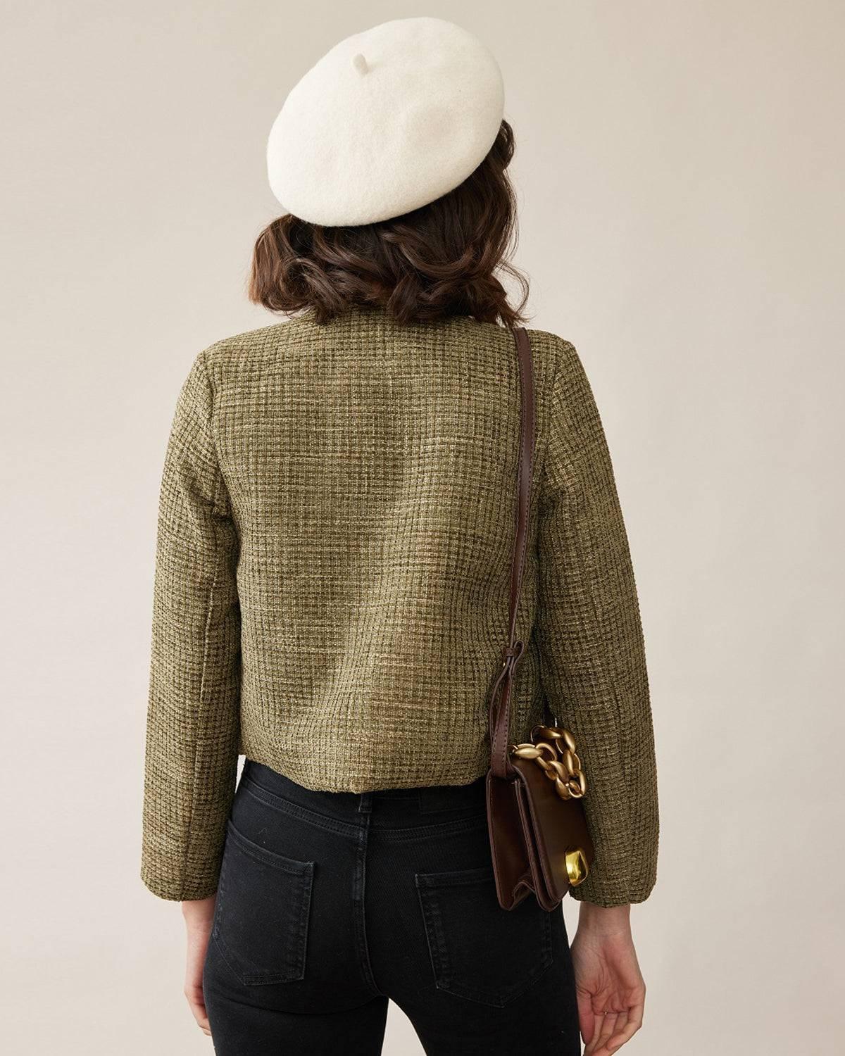The Vintage Solid Tweed Coat Product Image