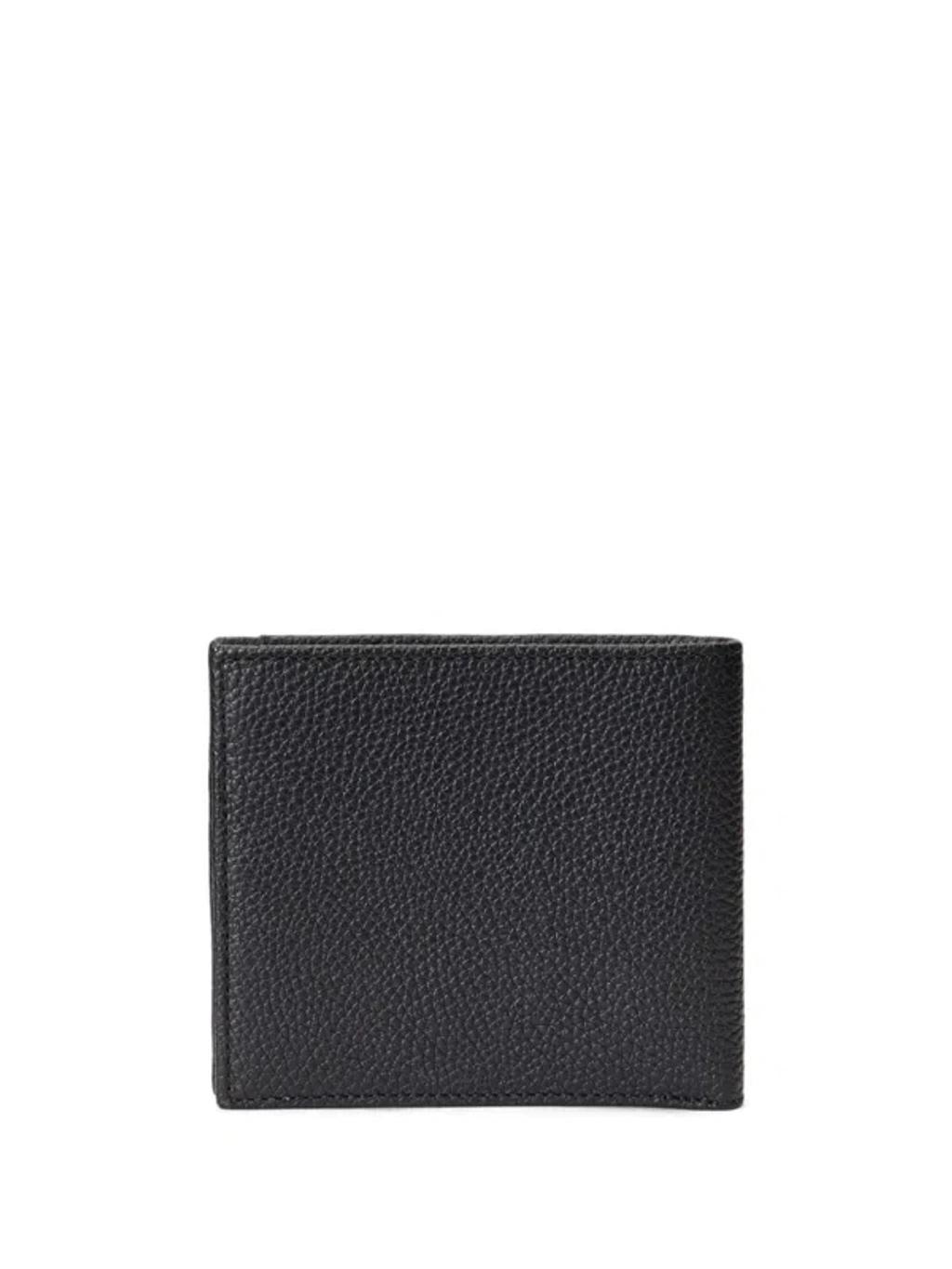 POLO RALPH LAUREN Pebbled Leather Billfold Coin Wallet Man Wallet Black Size - Cow Leather Product Image