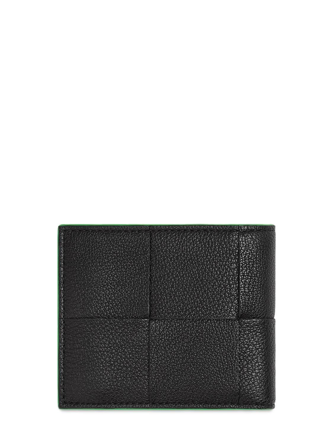 BOTTEGA VENETA Maxi Intrecciato Leather Wallet In Black Product Image