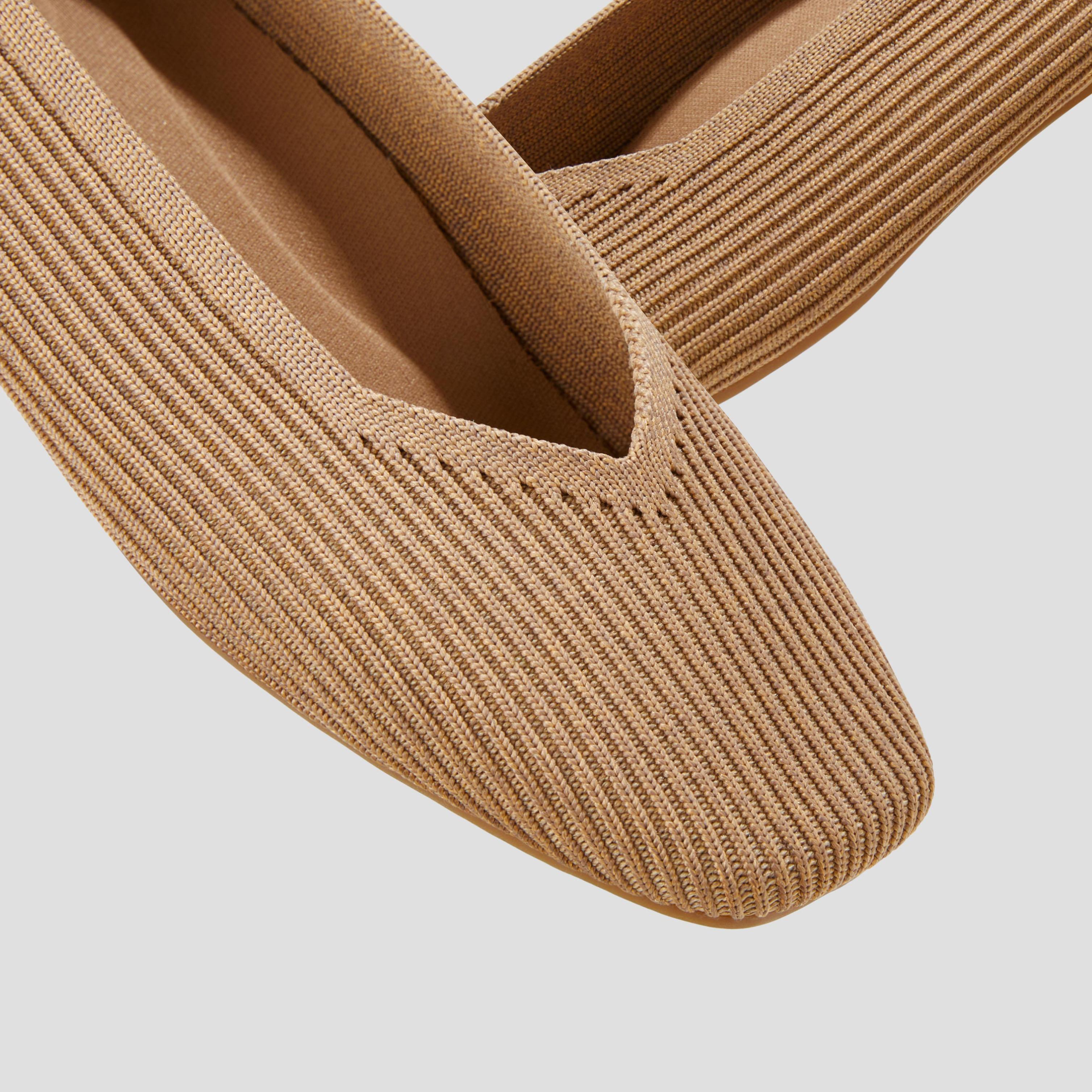 Square-Toe V-Cut Flats (Margot 2.0) Product Image