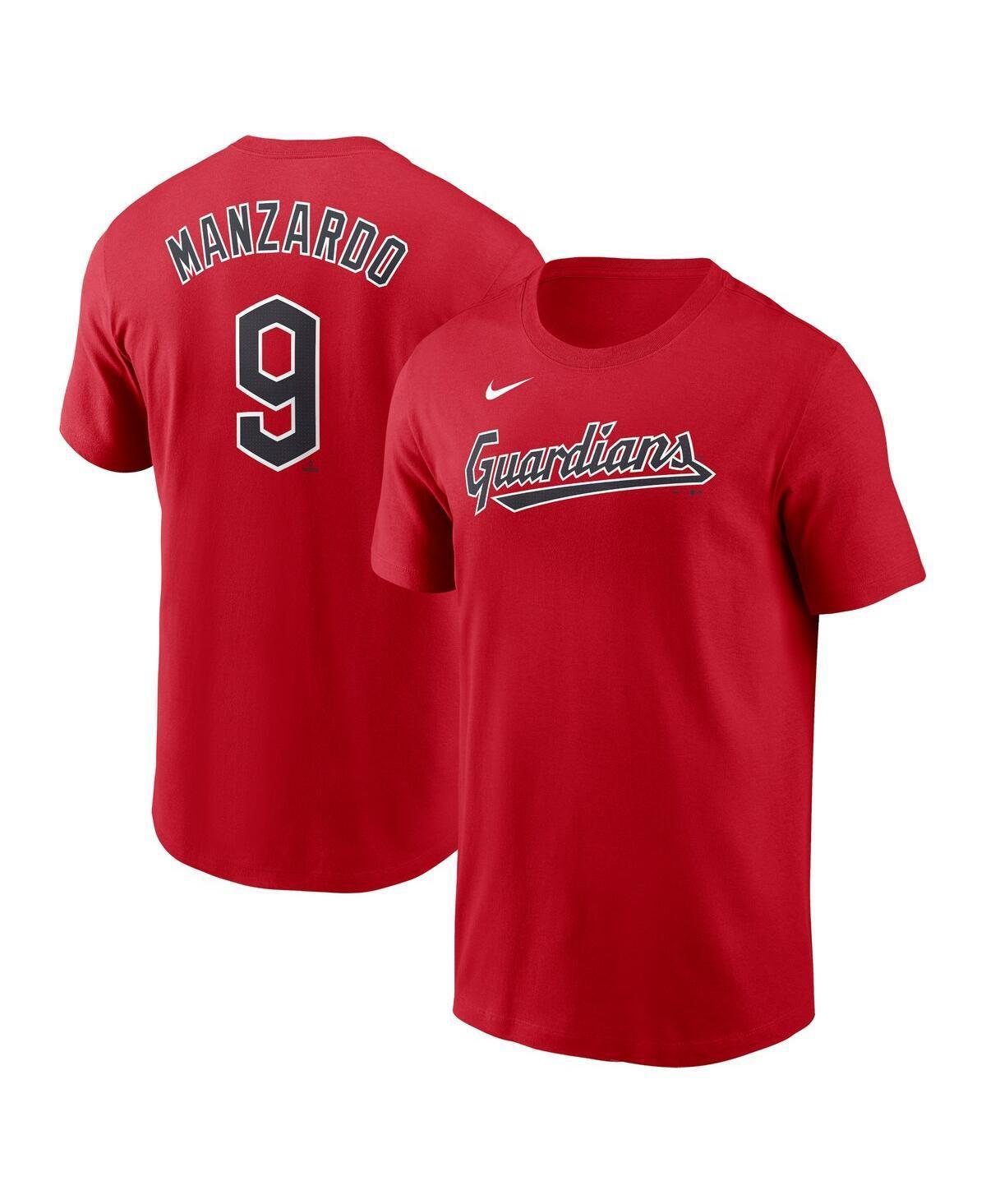 Mens Nike Kyle Manzardo Red Cleveland Guardians Fuse Name & Number T-Shirt Product Image