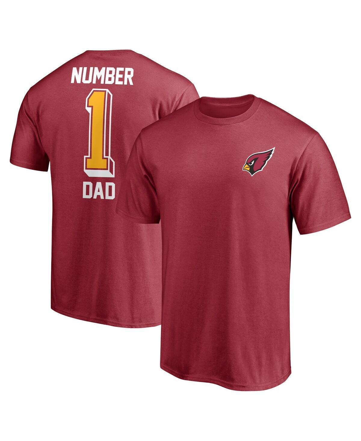 Mens Fanatics Branded Cardinal Arizona Cardinals #1 Dad T-Shirt Product Image