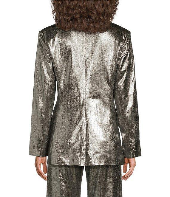 Sugarlips Shimmer Metallic Single Button Notch Lapel Long Sleeve Coordinating Blazer Product Image