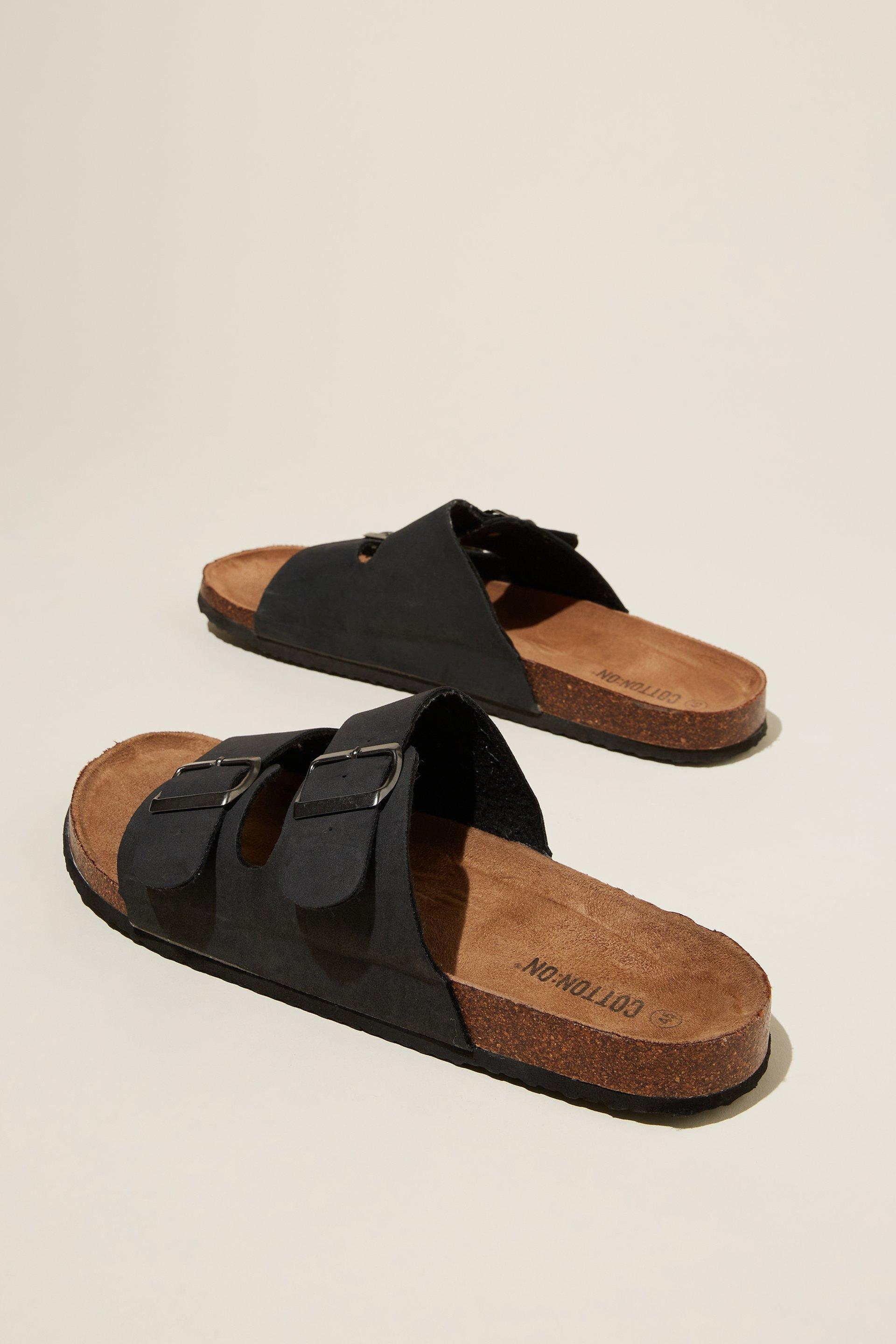 Cotton On Men - Double Buckle Sandal - Black Product Image