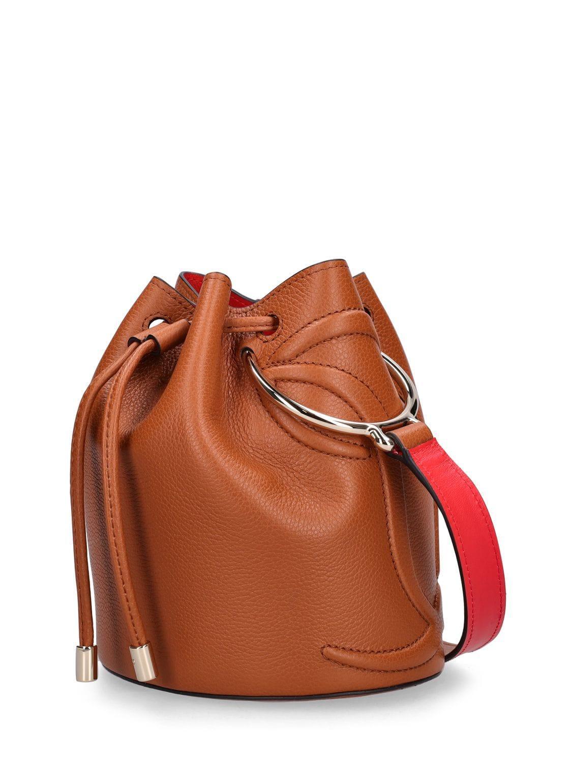 CHRISTIAN LOUBOUTIN By Your Side Leather Bucket Bag In Brown Product Image