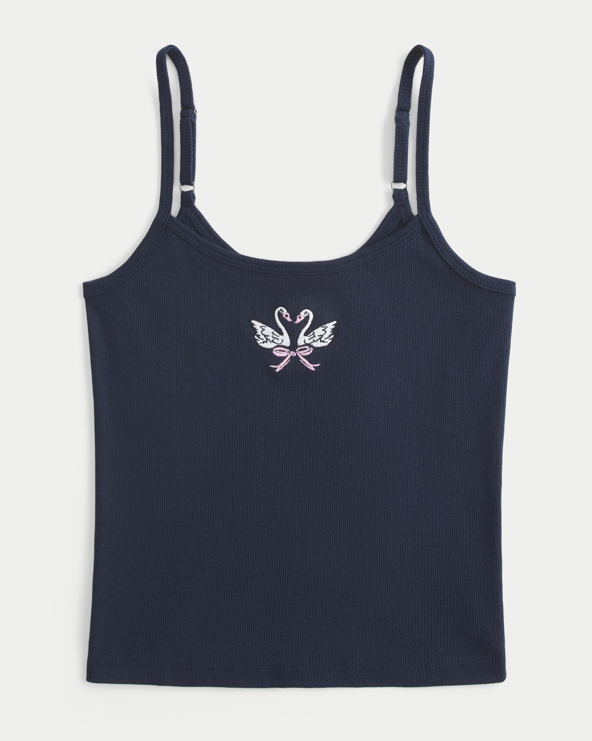 Ribbed Swan Graphic Cami Product Image
