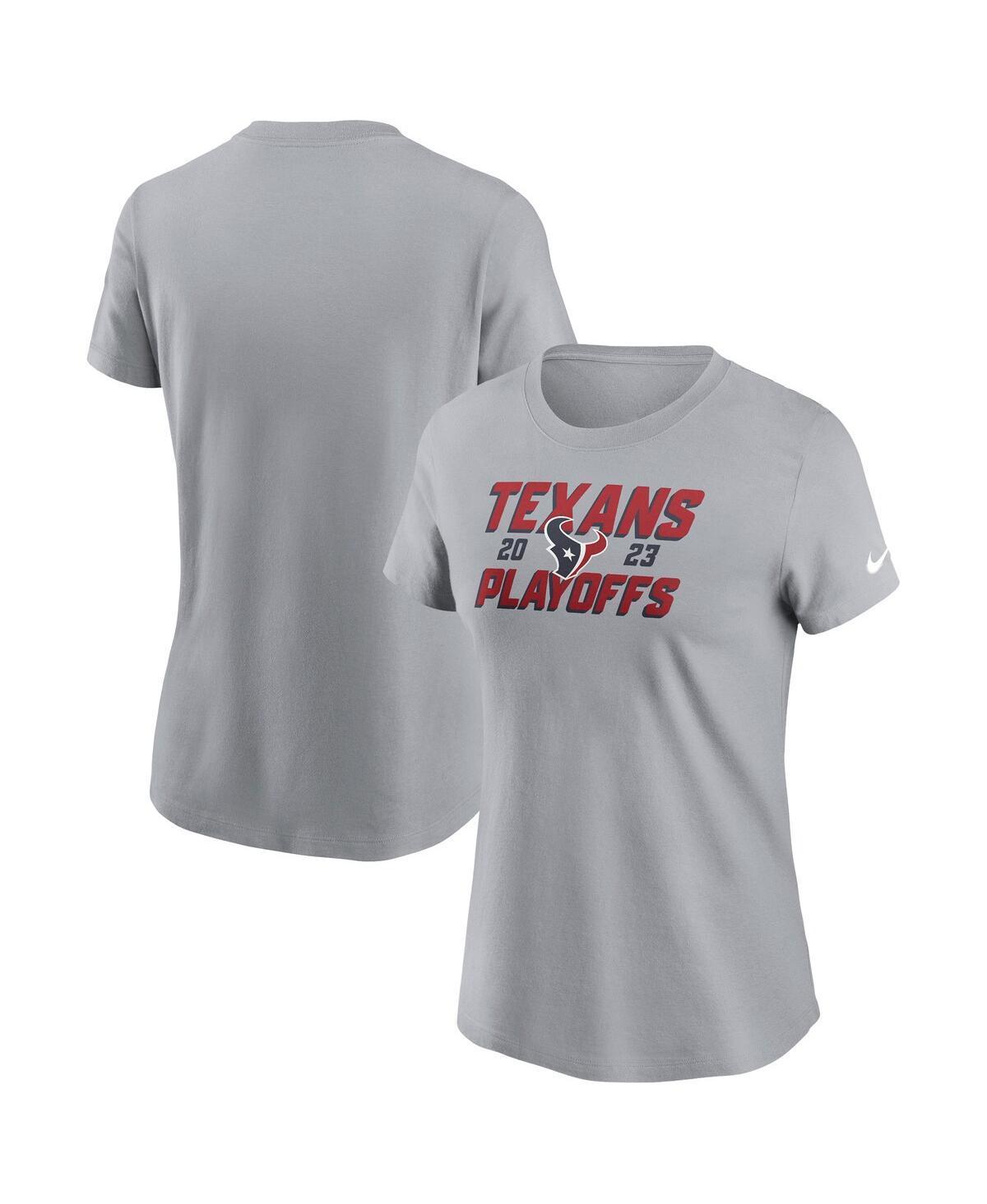 Womens Nike Gray Houston Texans 2023 Nfl Playoffs Iconic T-shirt Product Image