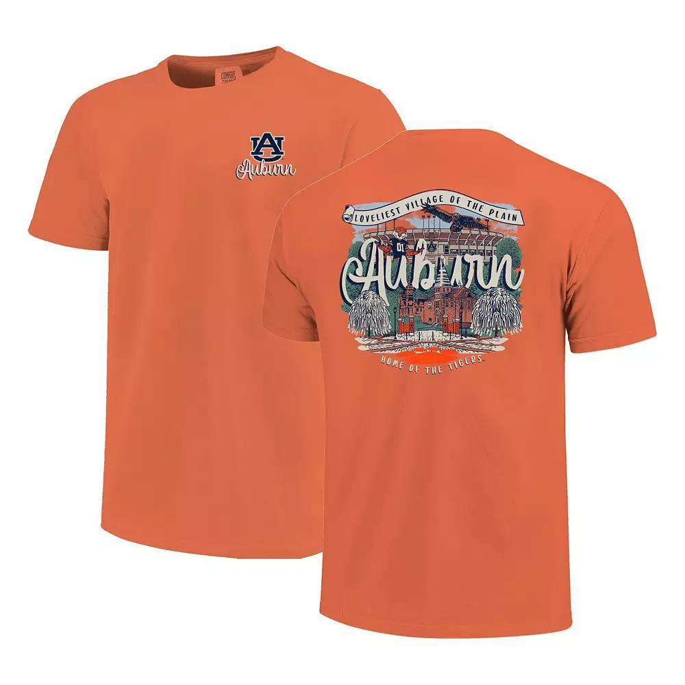 Women's Orange Auburn Tigers Comfort Colors Campus Scene Drawing Script T-Shirt,  Product Image