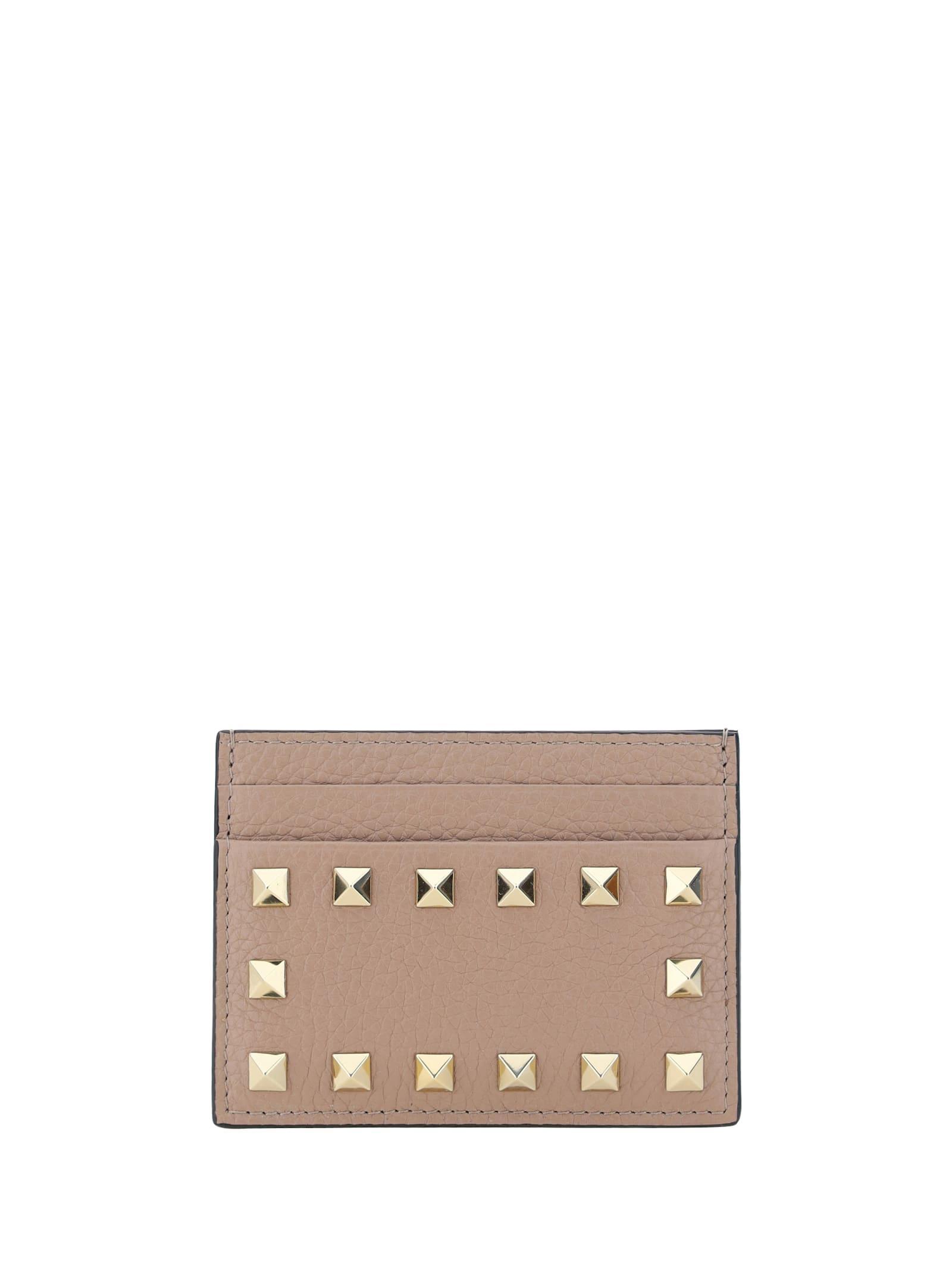 VALENTINO GARAVANI Rockstud Card Holder In Poudre Product Image