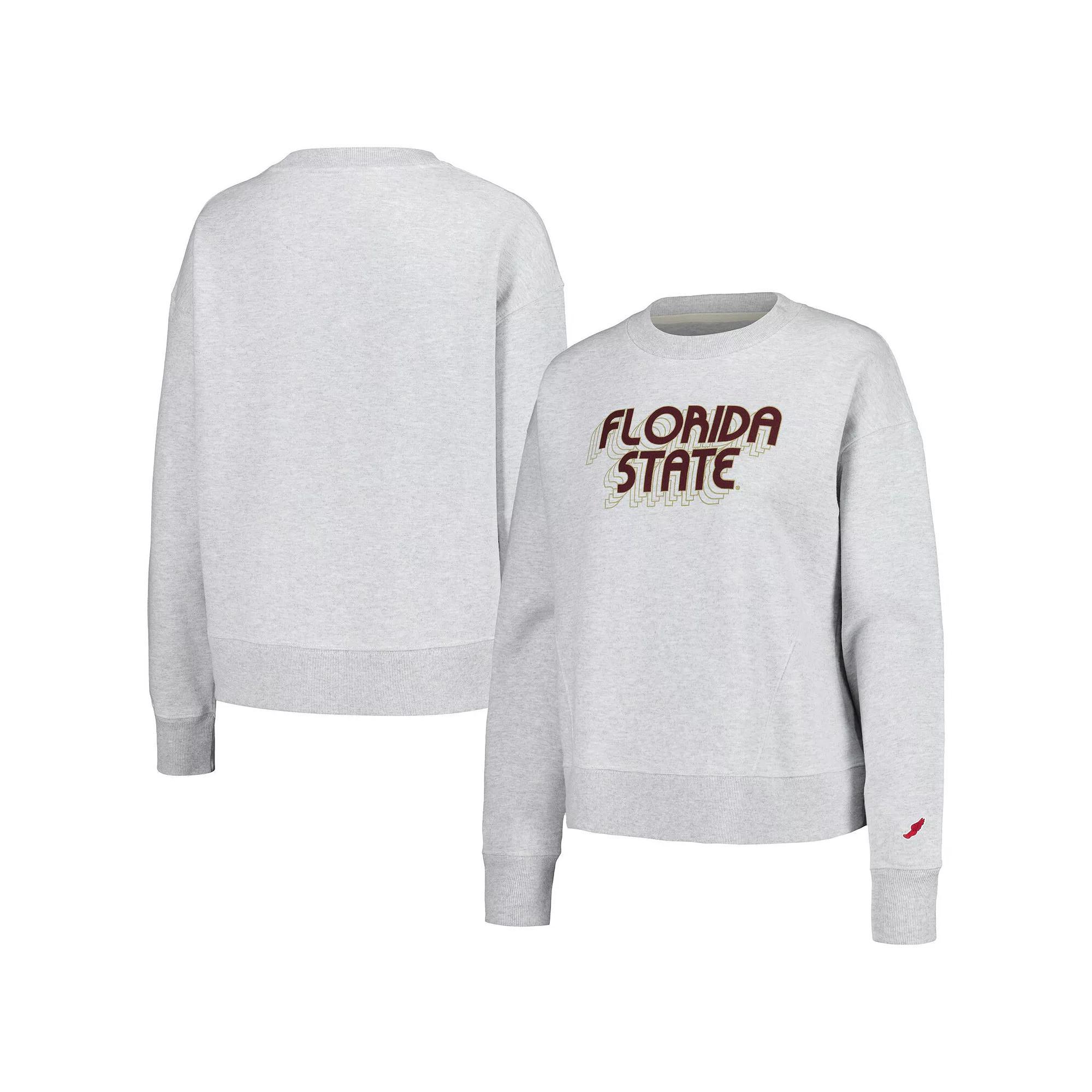 Women's League Collegiate Wear Ash Florida State Seminoles Boxy Pullover Sweatshirt, Size: Small, Black Product Image