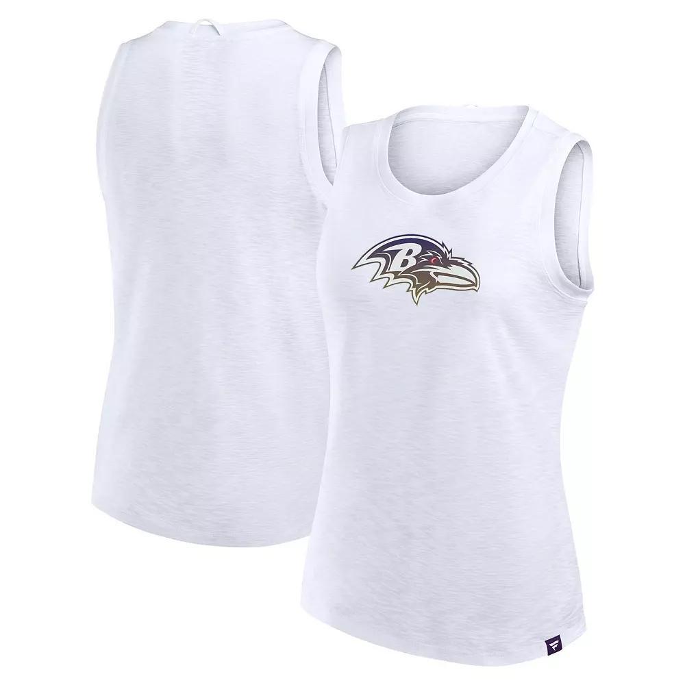 Women's Fanatics White Baltimore Ravens Slub Tank Top,  Product Image