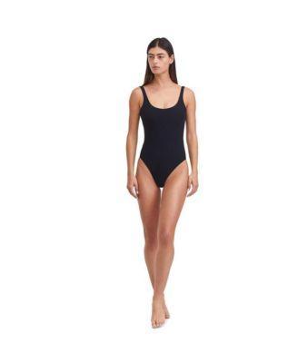 au naturel by Gottex Womens Solid Textured Scoop neck one piece swimsuit with low U back Product Image