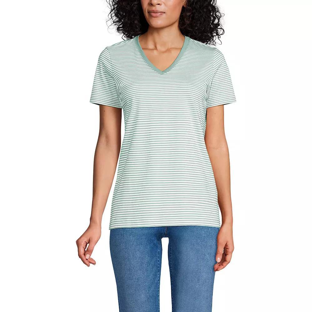 Petite Lands' End Relaxed-Fit Supima Cotton V-Neck Tee, Women's,  Product Image