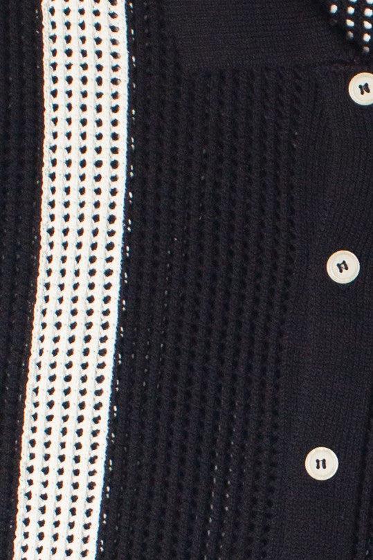 Crochet Bowling Style Button Up Shirt Product Image