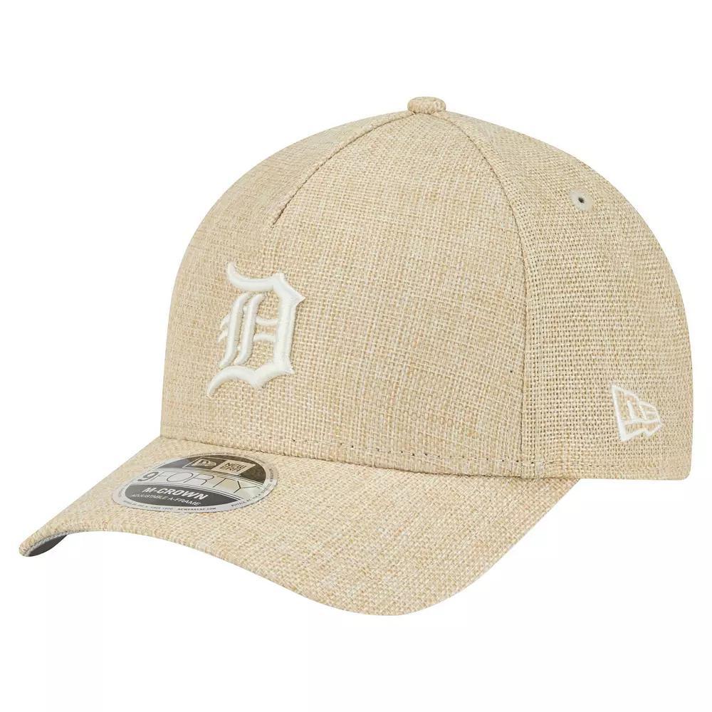 Men's New Era Beige Detroit Tigers Cotton Weave M-Crown A-Frame 9FORTY Adjustable Hat, Team Product Image