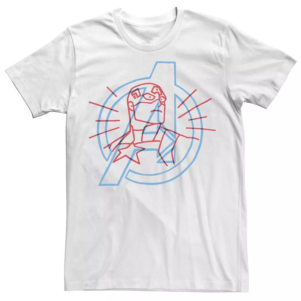 Men's Marvel Avengers Captain America Outlined Logo Tee,  Product Image