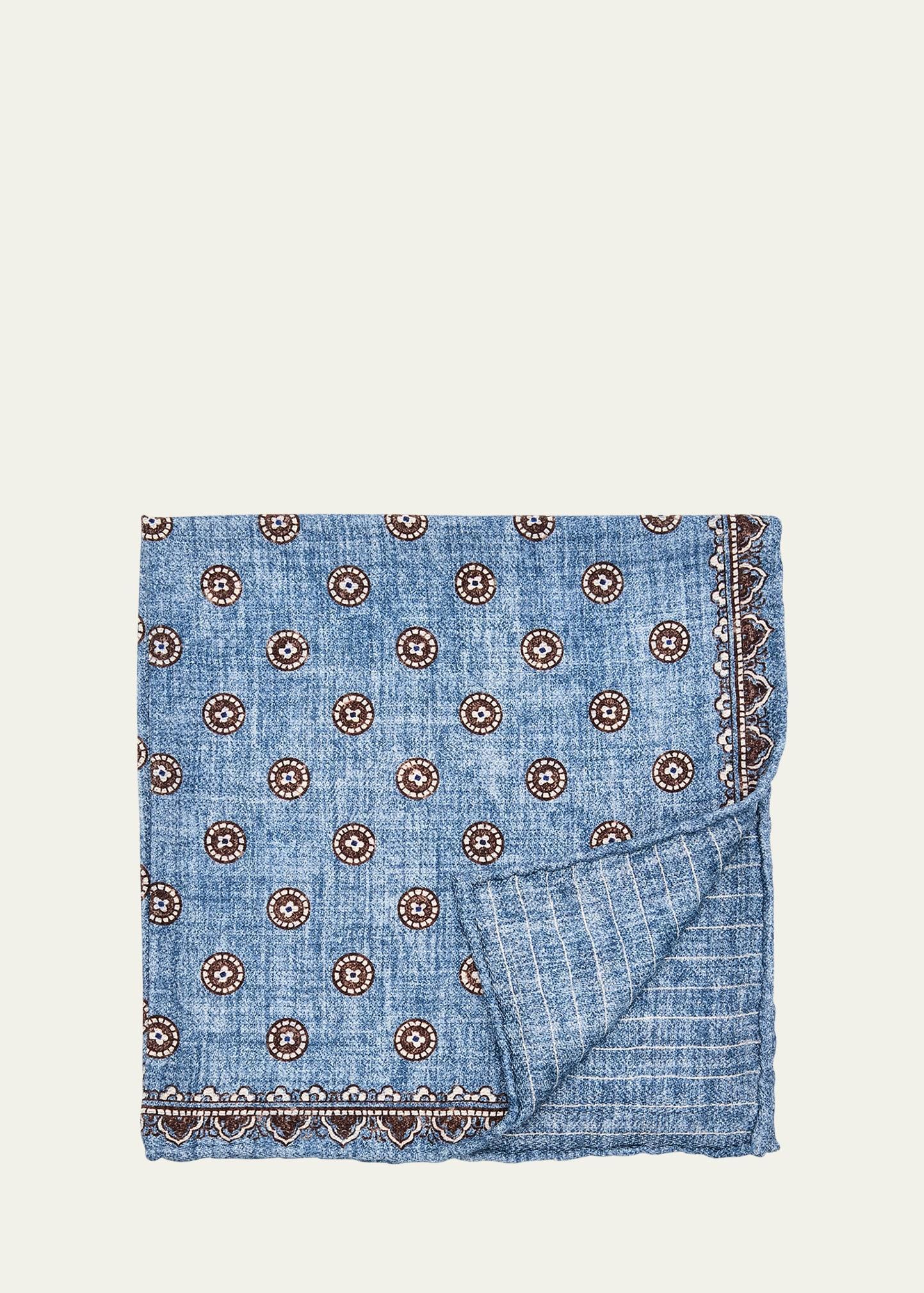 Mens Silk Pocket Square with Pattern Product Image