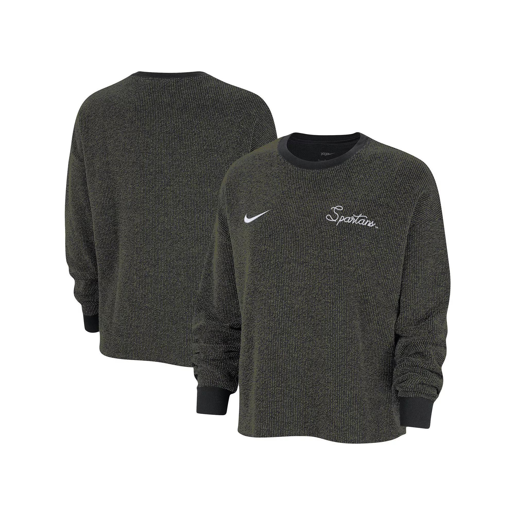 Women's Nike Black Georgia Bulldogs Yoga Script Pullover Sweatshirt,  Product Image