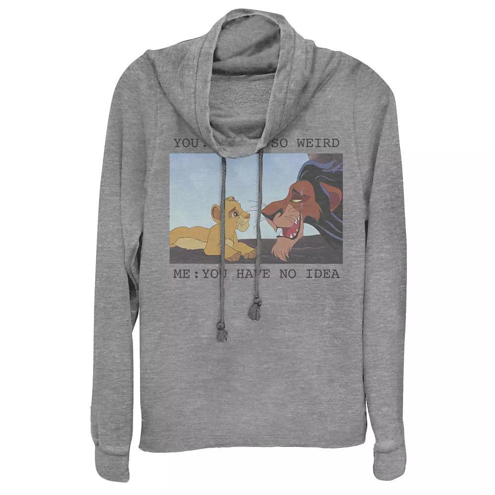 Disney's The Lion King Simba & Scar Meme Juniors' Cowlneck Graphic Lightweight Long Sleeve, Girl's,  Product Image