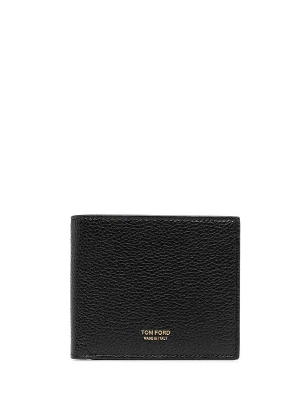 TOM FORD Men's Grained Leather T-line Bifold Wallet In Black Product Image