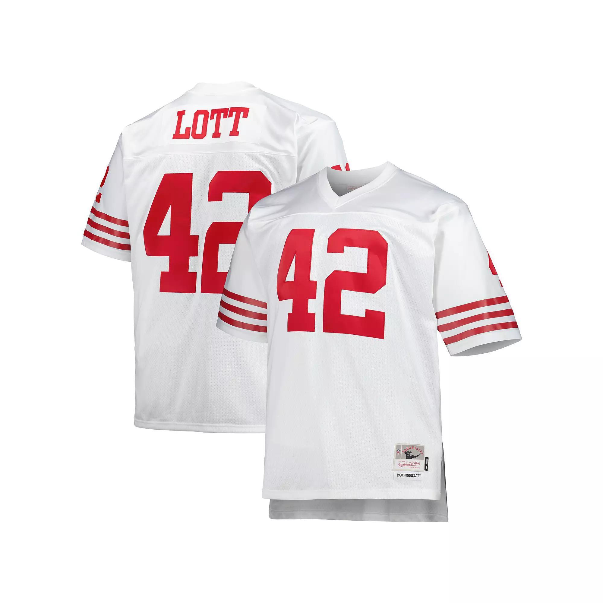 Men's Mitchell & Ness Ronnie Lott White San Francisco 49ers Big & Tall 1990 Retired Player Replica Jersey,  Product Image