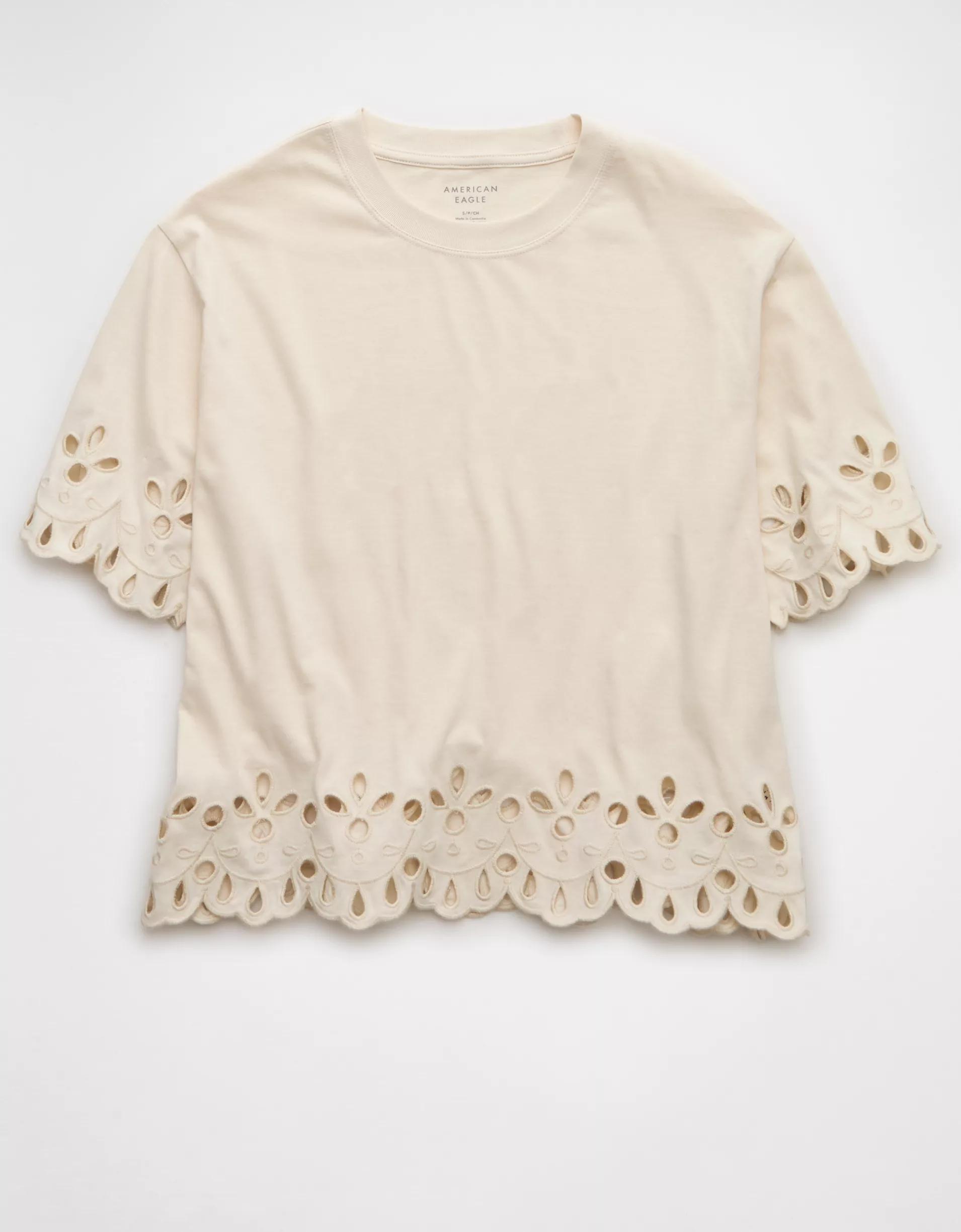 AE Boxy Eyelet T-Shirt Product Image