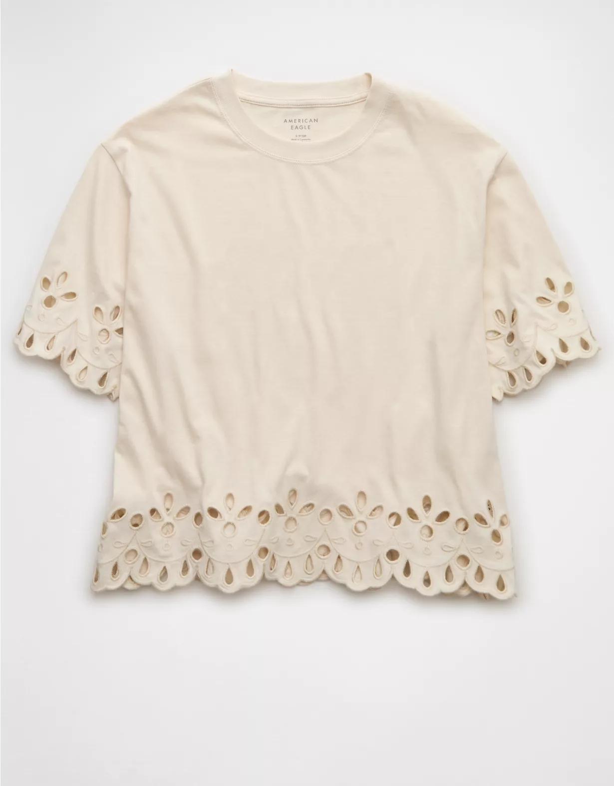 AE Boxy Eyelet T-Shirt Product Image