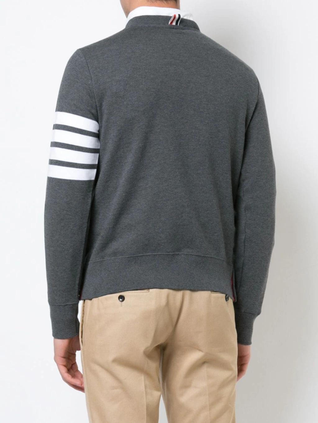 THOM BROWNE Engineered 4-bar Jersey Sweatshirt In Grey Product Image