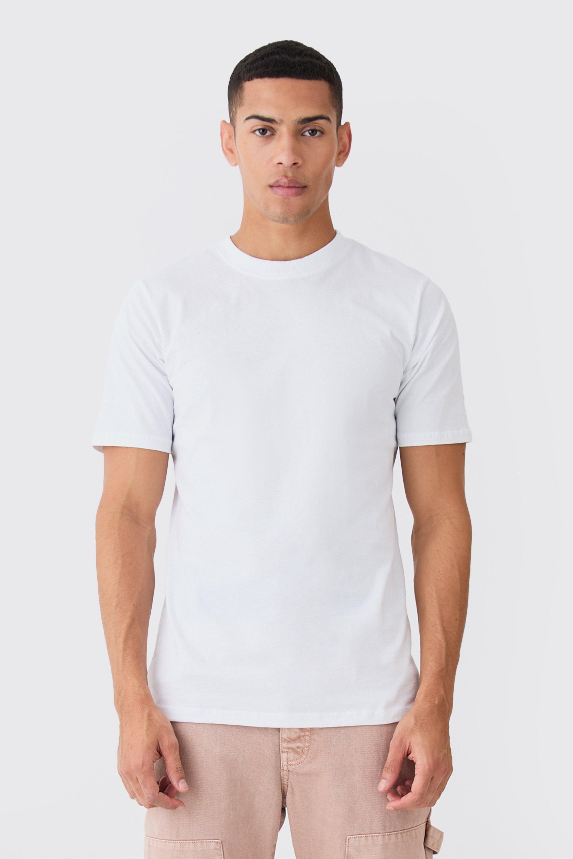 Mens Basic Crew Neck T Shirt - White Product Image