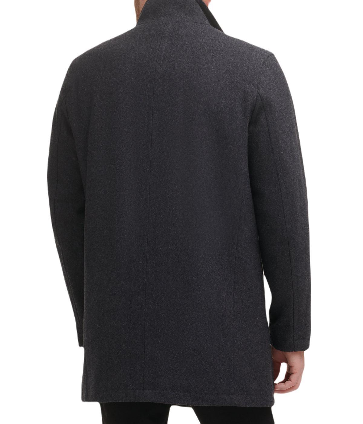 Mens Wool Melton Coat Charcoal Product Image