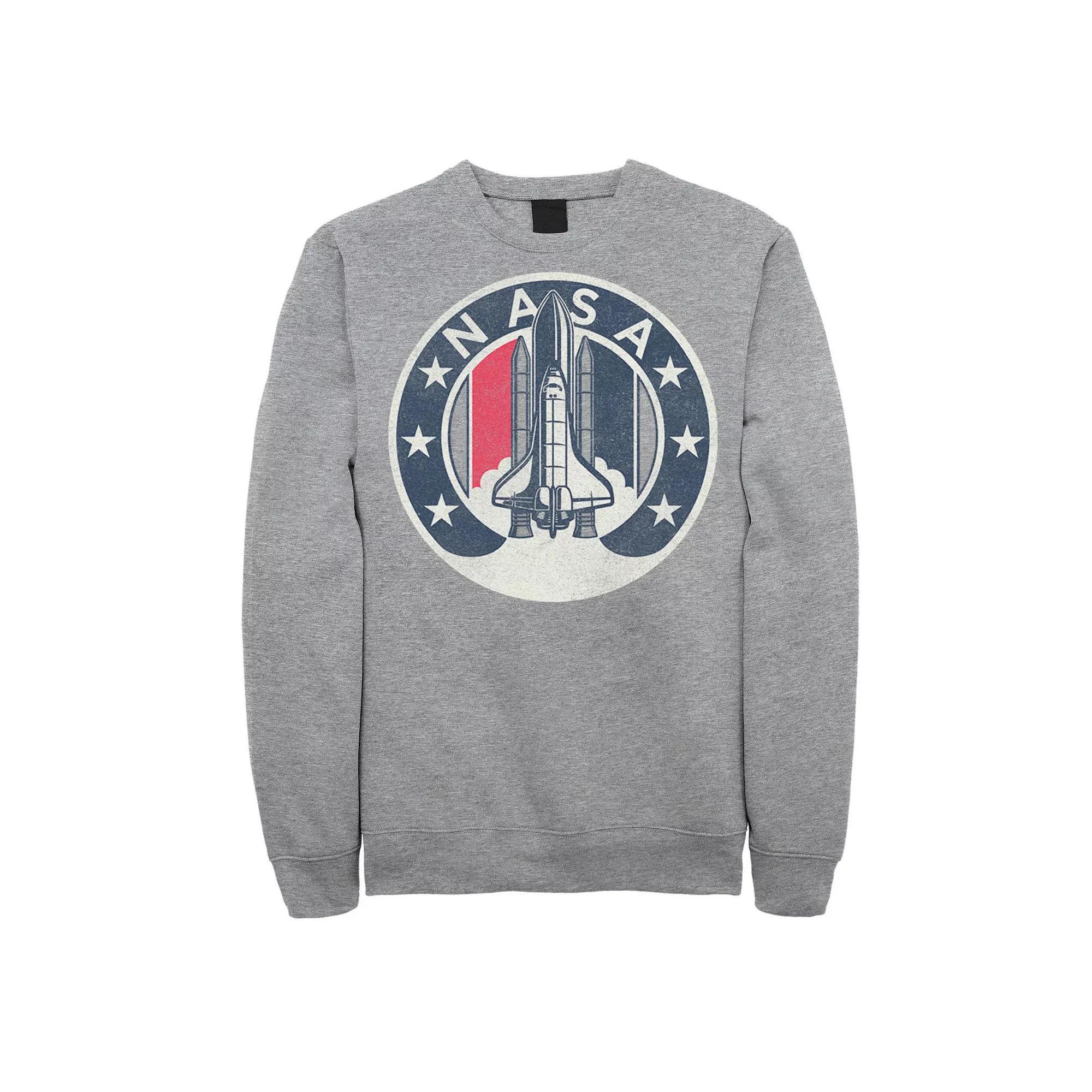 Men's NASA Rocket Launch Star Circle Sweatshirt, Size: Small, Athletic Grey Product Image