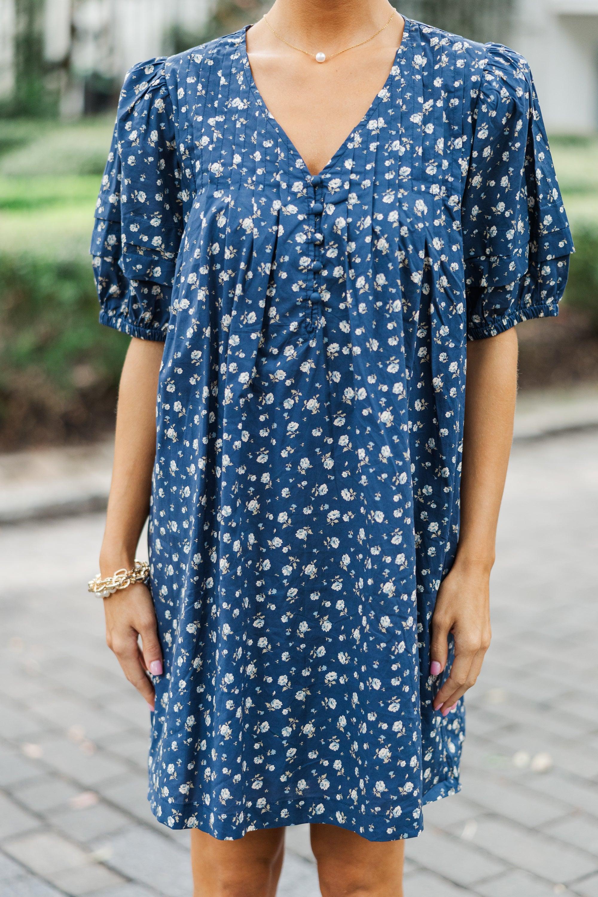 All On Your Own Navy Ditsy Floral Dress Female Product Image