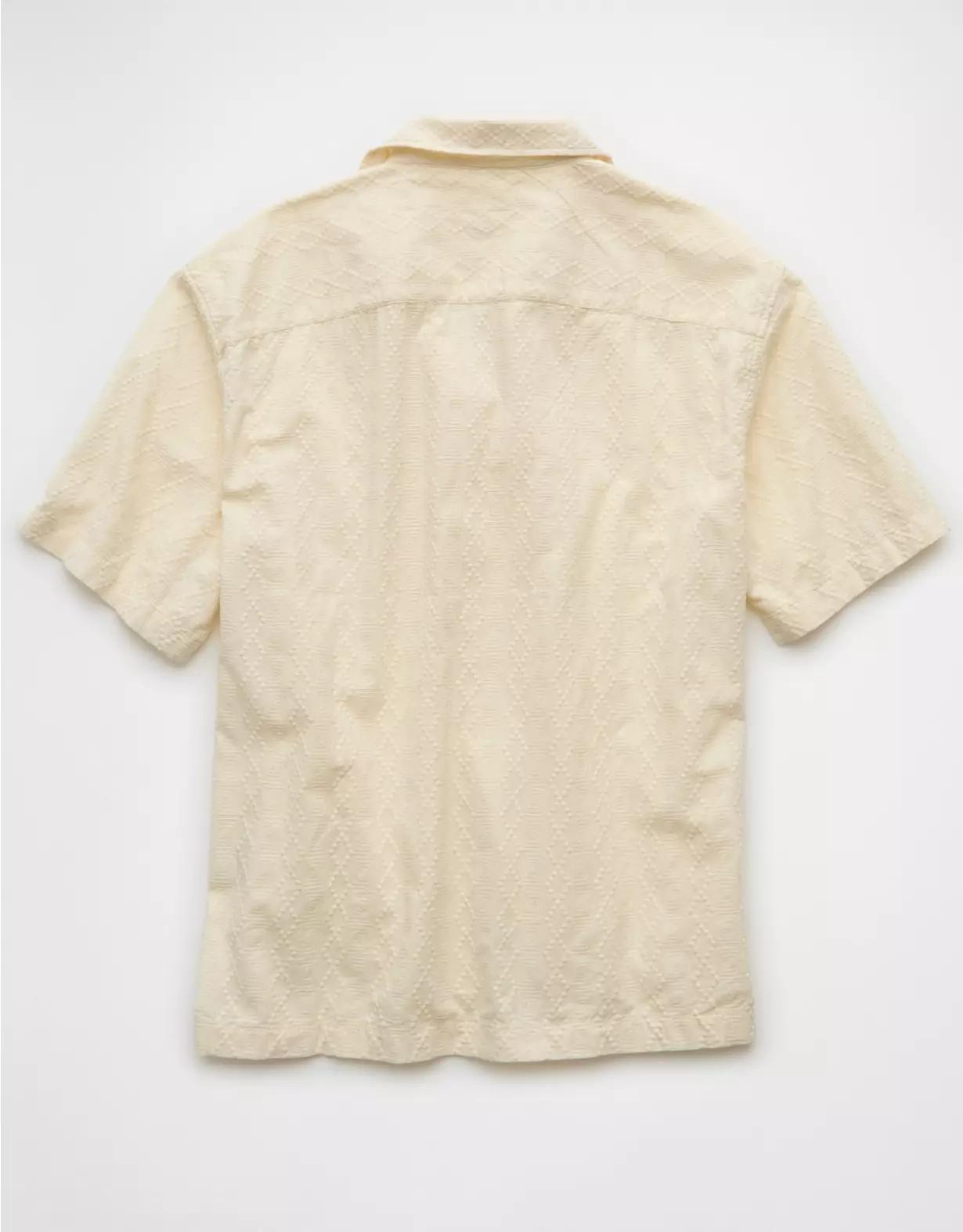 AE Poolside Textured Printed Button-Up Shirt Product Image