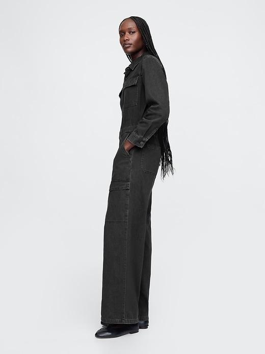 Denim Cargo Jumpsuit Product Image