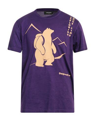 DSQUARED2 Man T-shirt Purple Size Xxl Cotton Product Image