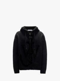 ANCHOR LOGO HOODIE WITH ZIP in black | JW Anderson US  Product Image