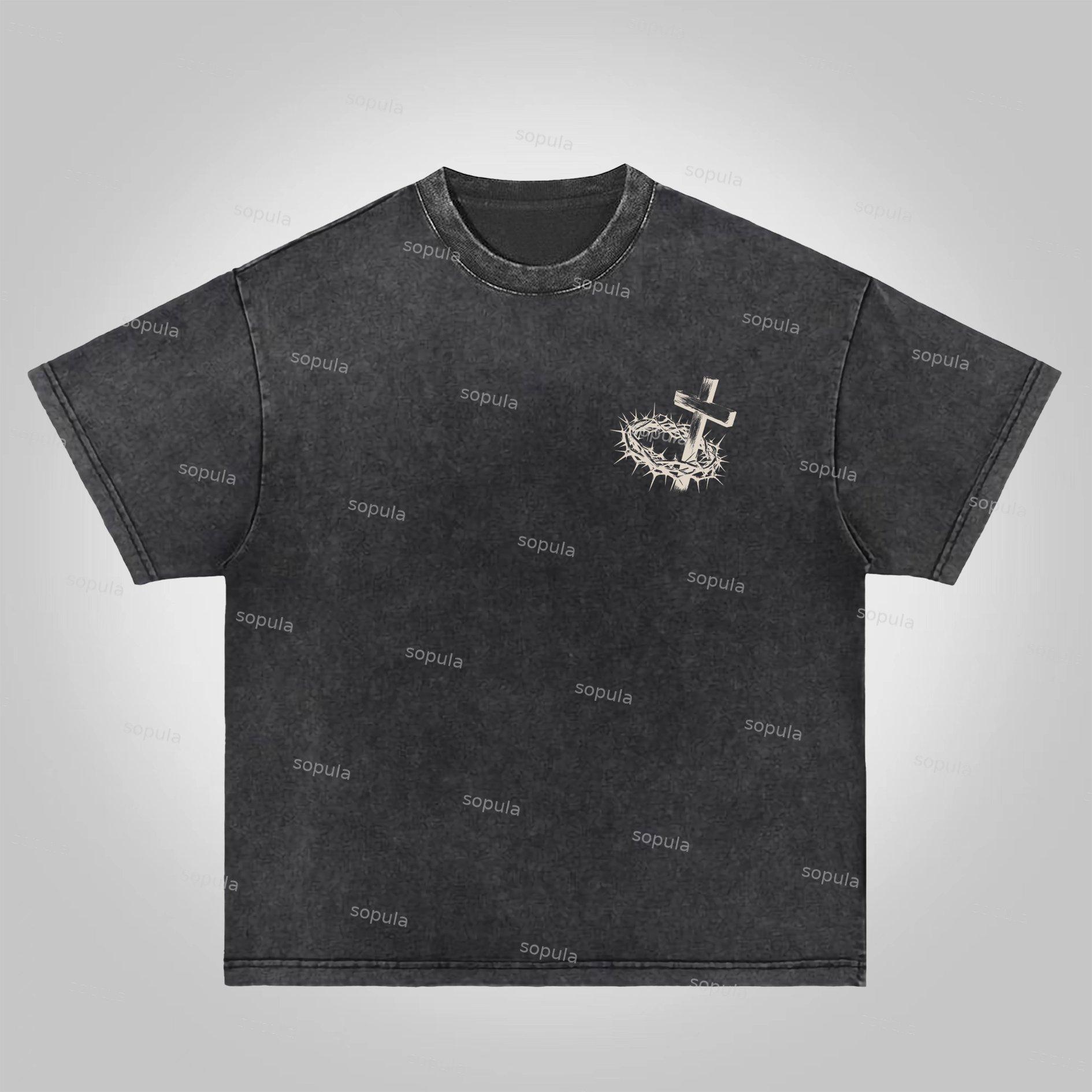 Sopula Jesus Paid It All Salvation Acid Washed T-shirt Product Image