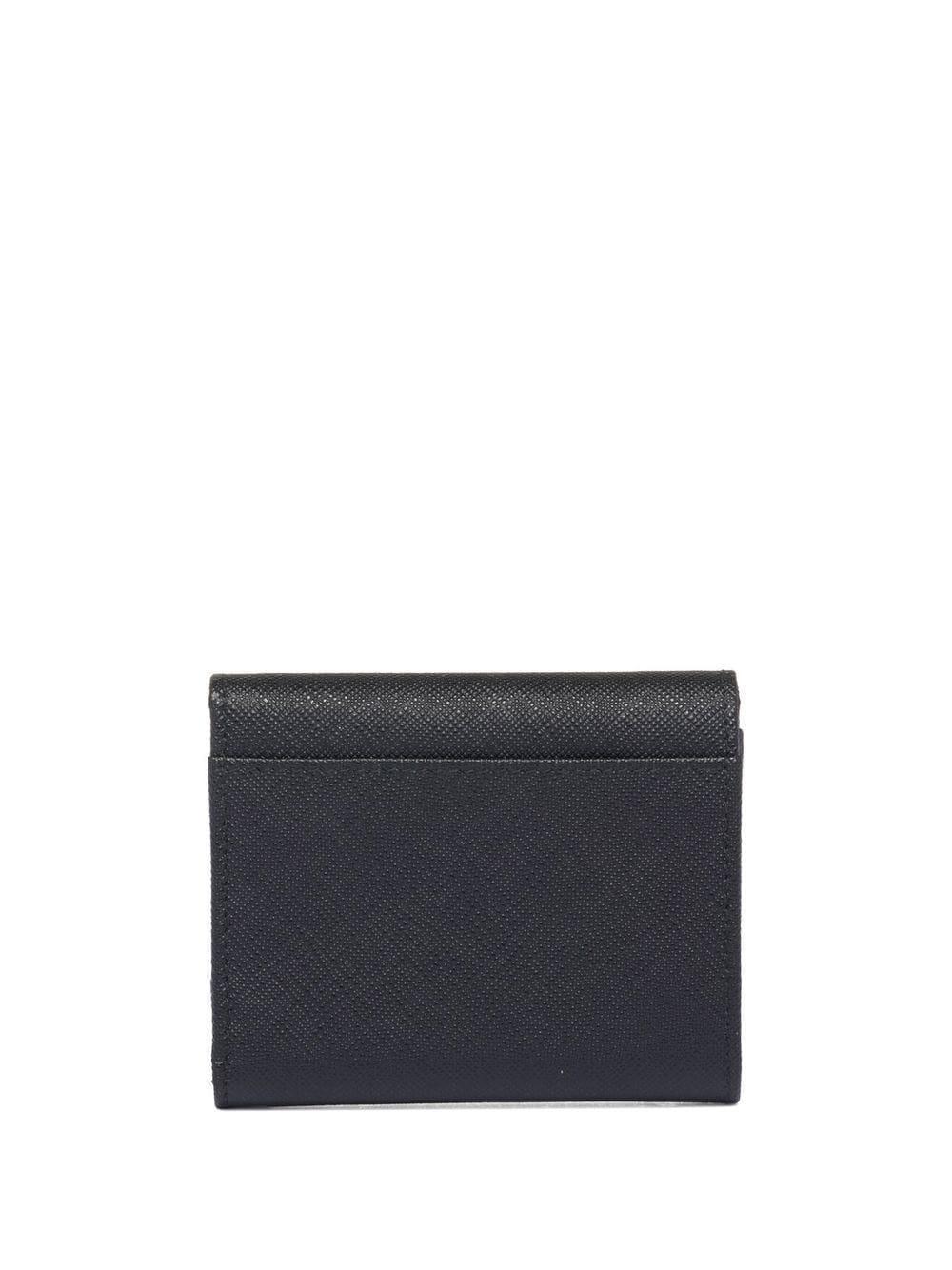 PRADA Logo-plaque Leather Wallet In Black Product Image