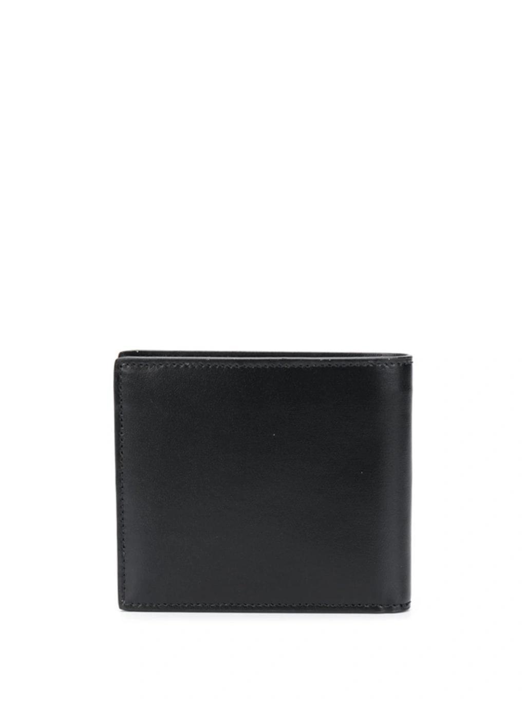 SAINT LAURENT Logo Plaque Bi-fold Wallet In Black Product Image