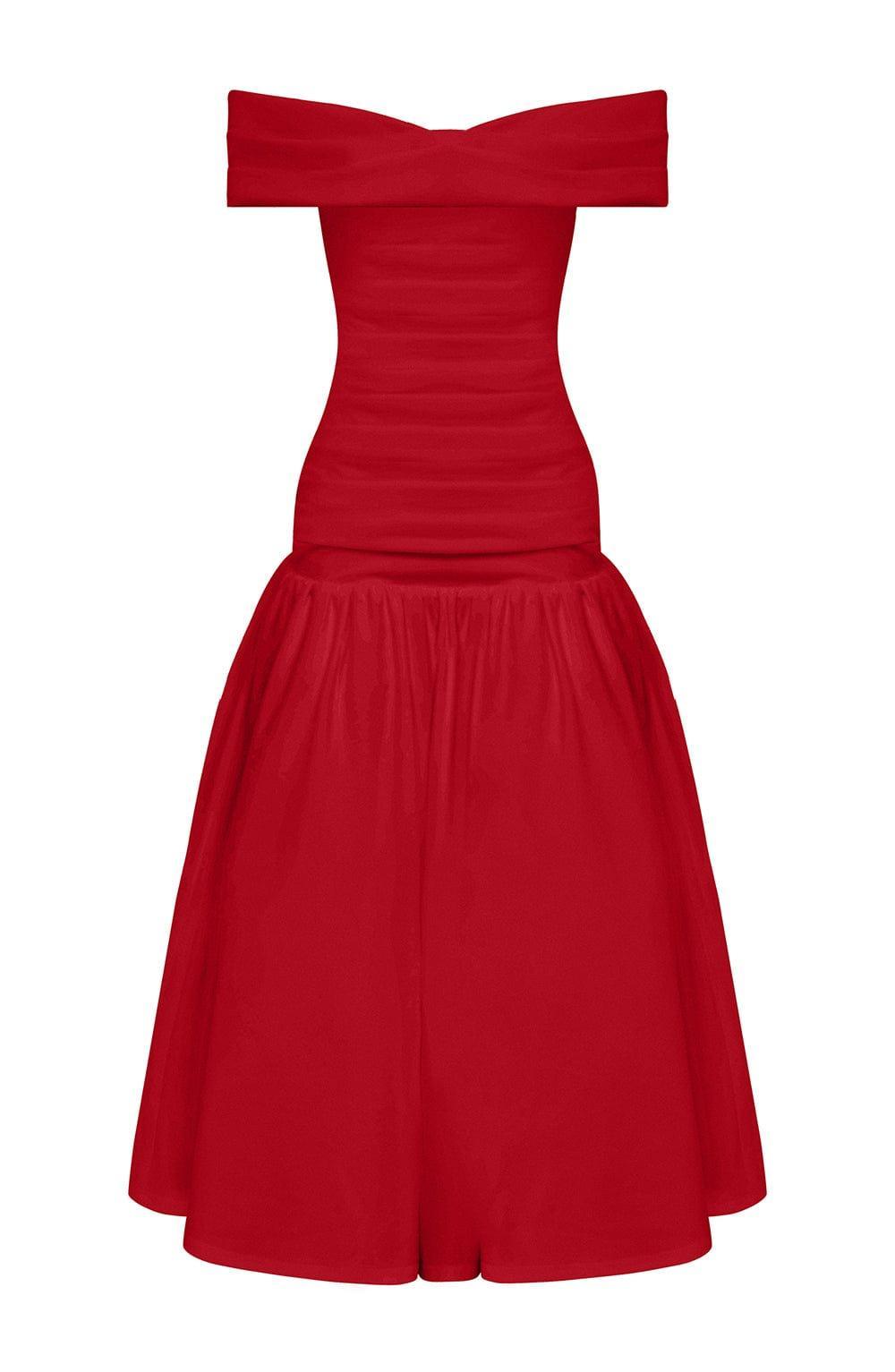 Wilhelmina Midaxi Dress - Red Product Image