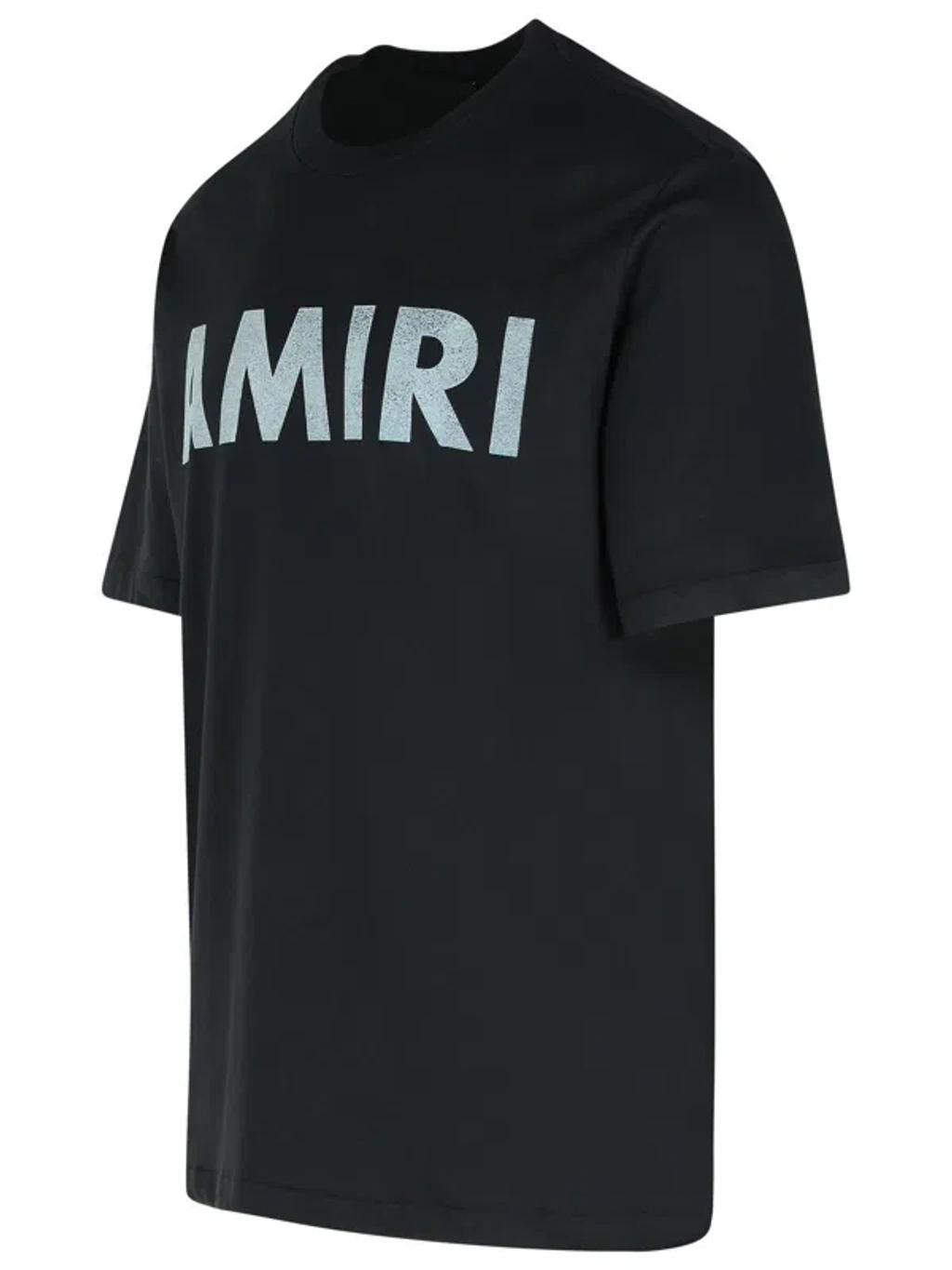 AMIRI Black Cotton T-shirt With Bold Logo Statement Product Image