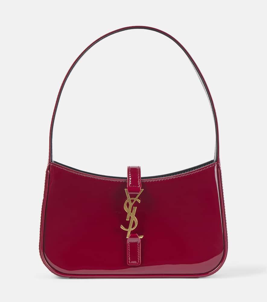 SAINT LAURENT Le 5 À 7 Mini Patent Leather Shoulder Bag In Red Product Image