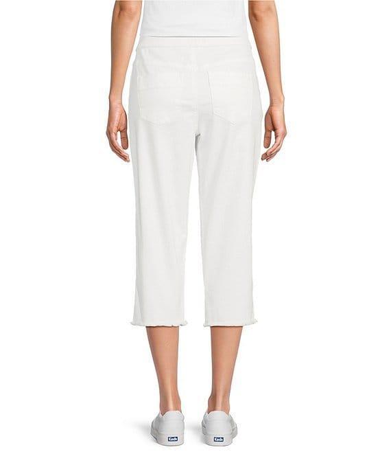 Intro Straight Slim Leg Frayed Hem Capri Pull-On Pants Product Image