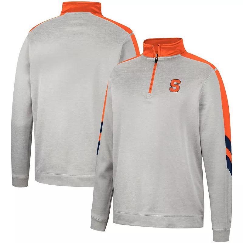 Mens Colosseum Gray/Orange Syracuse Orange Bushwood Fleece Quarter-Zip Jacket Product Image