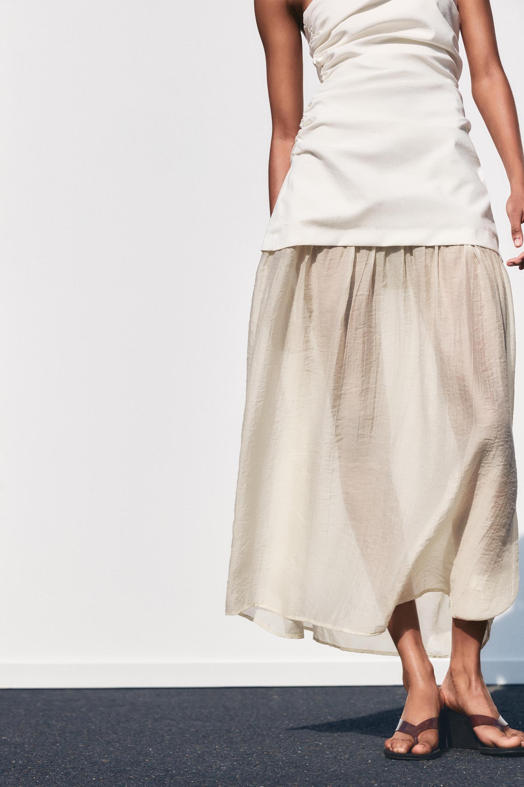 COMBINATION STRAPLESS MIDI DRESS Product Image