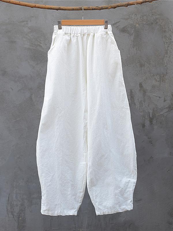 Simple High Waisted Solid Color Wide Leg Pants Product Image