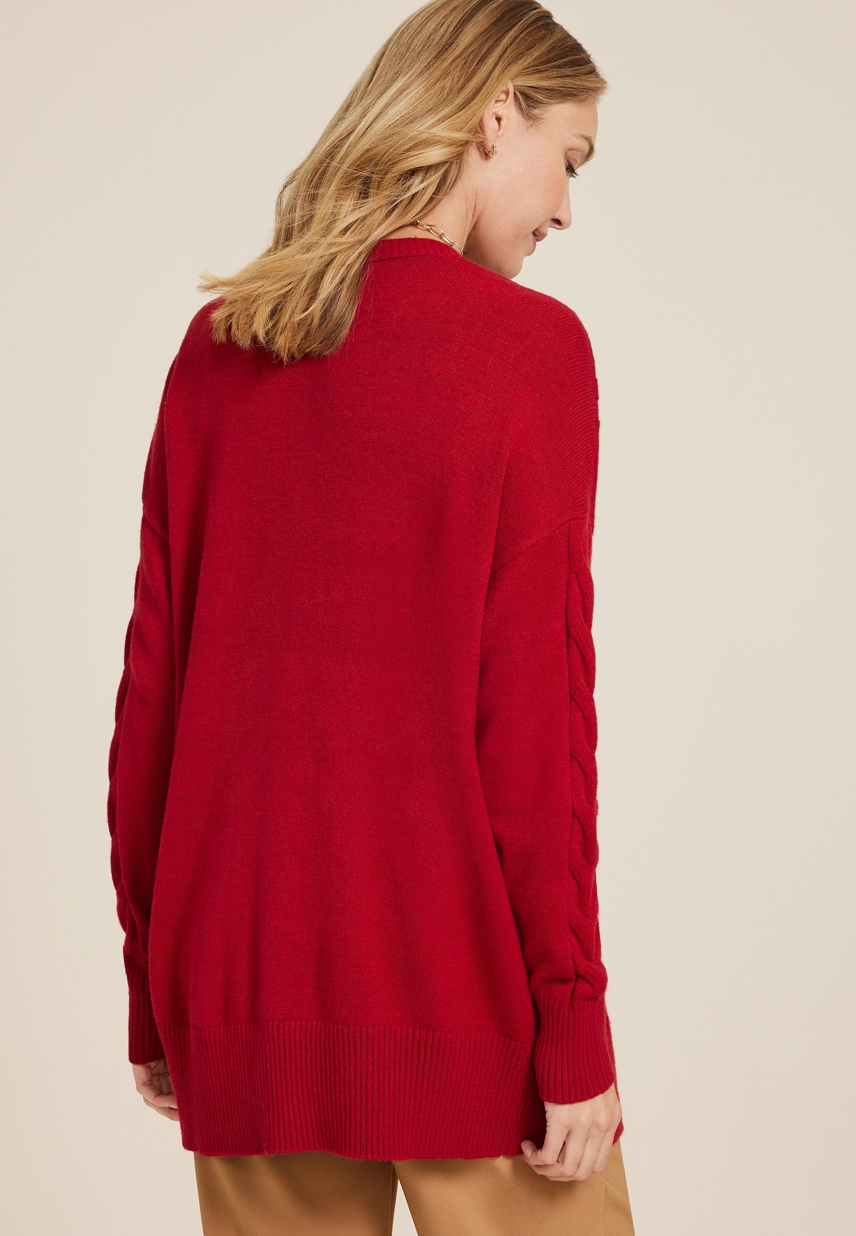 Cable Stitch Open Front Cardigan Product Image