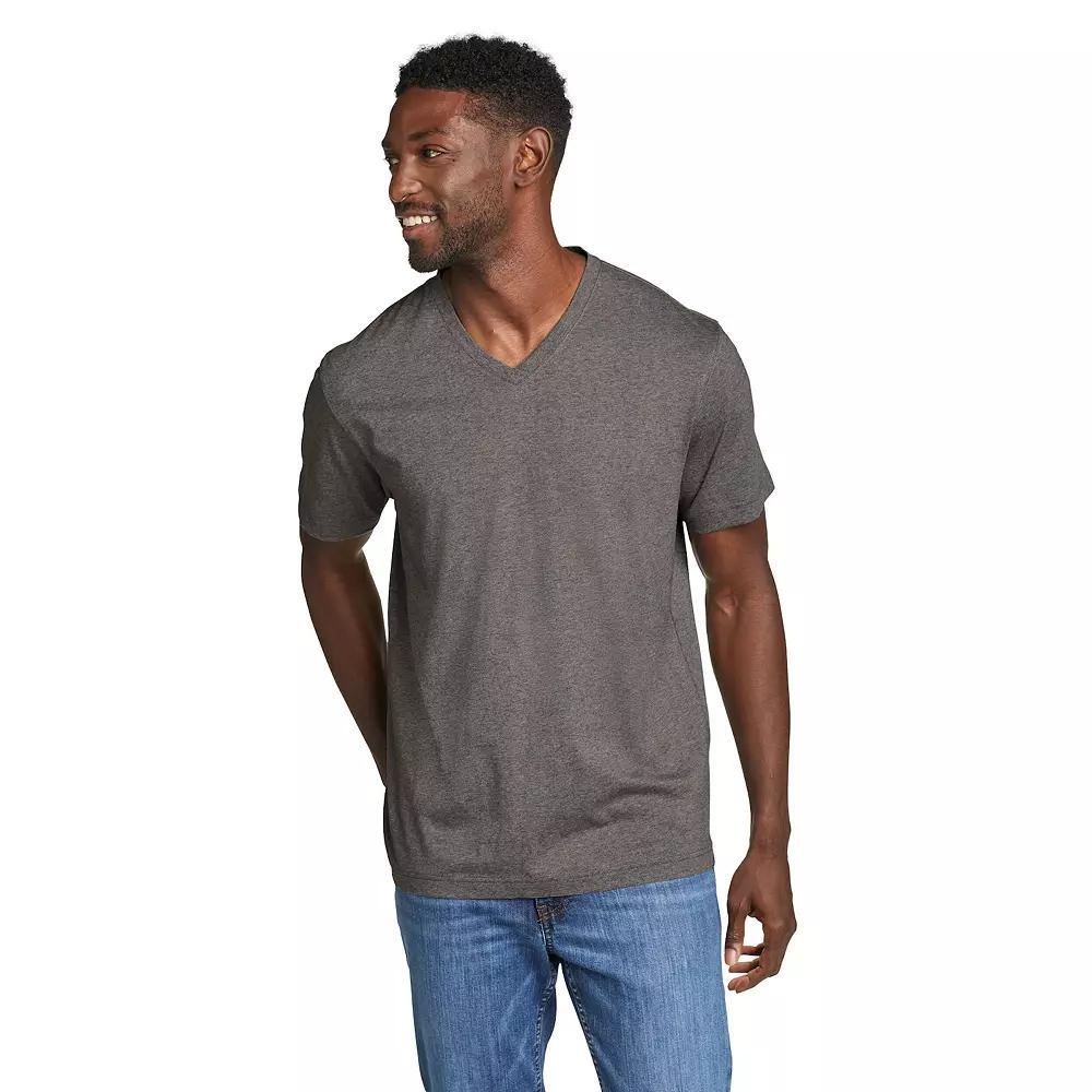 Men's Eddie Bauer Legend Short Sleeve V-Neck Tee, Size: Large, Dark Grey Heather Product Image