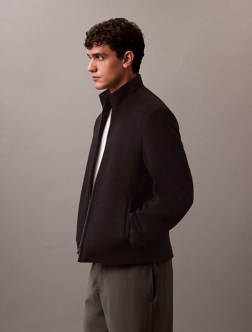 Wool Blend Classic Zip Shirt Jacket Product Image