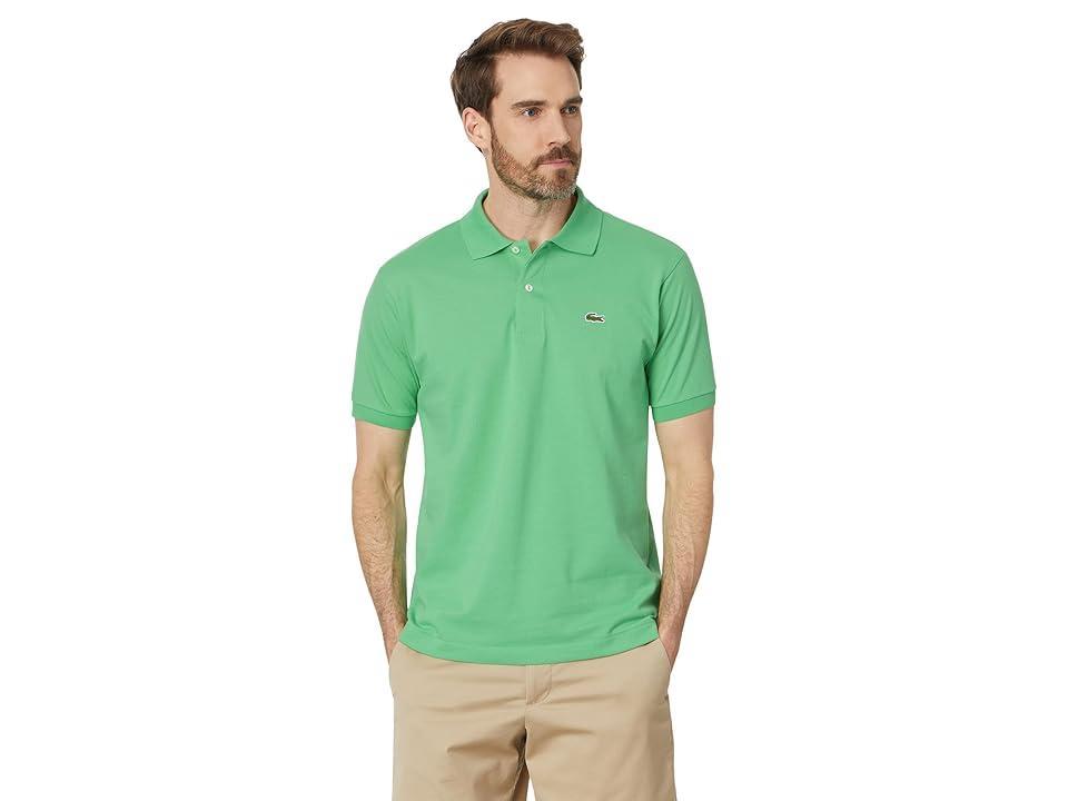 Lacoste Short Sleeved Ribbed Collar Shirt (Cornsilk) Men's Short Sleeve Knit Product Image